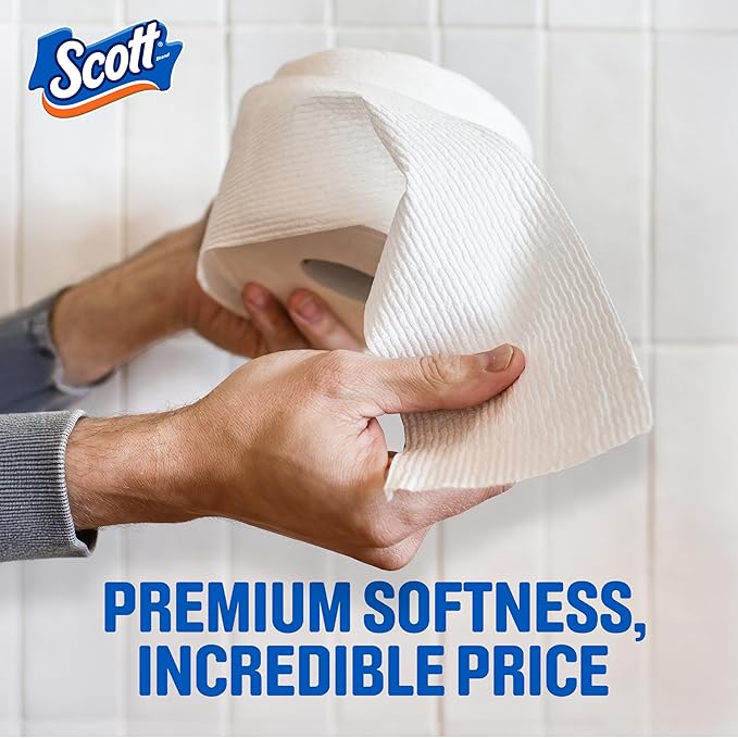 Scott ComfortPlus Toilet Paper, 12 Double Rolls, 231 Sheets per Roll, Septic-Safe, 1-Ply Toilet Tissue